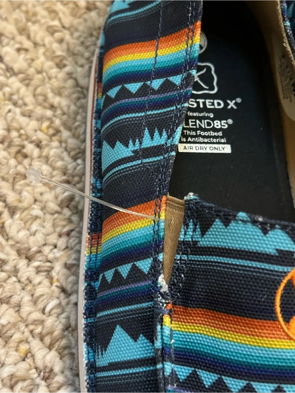 NWOT Twisted X Men’s Blue Multi-Stripe Slip-On Shoes